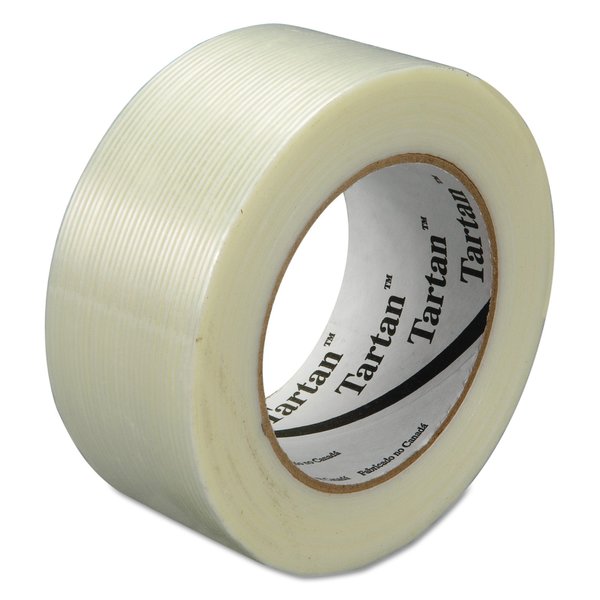 Tartan Filament Tape, 3" Core, 48 mm x 55 m, Clear, PK24, 24PK 8934